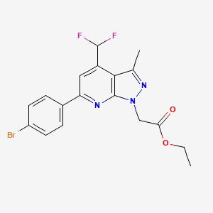 molecular formula C18H16BrF2N3O2 B4622611 ETHYL 2-[6-(4-BROMOPHENYL)-4-(DIFLUOROMETHYL)-3-METHYL-1H-PYRAZOLO[3,4-B]PYRIDIN-1-YL]ACETATE 