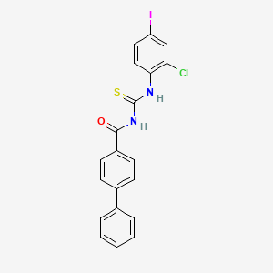 molecular formula C20H14ClIN2OS B4622742 N-[(2-chloro-4-iodophenyl)carbamothioyl]biphenyl-4-carboxamide 