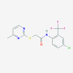 molecular formula C14H11ClF3N3OS B4622765 N-[4-chloro-2-(trifluoromethyl)phenyl]-2-[(4-methylpyrimidin-2-yl)sulfanyl]acetamide 