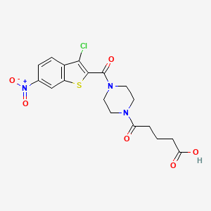 molecular formula C18H18ClN3O6S B4622787 5-{4-[(3-CHLORO-6-NITRO-1-BENZOTHIOPHEN-2-YL)CARBONYL]PIPERAZINO}-5-OXOPENTANOIC ACID 