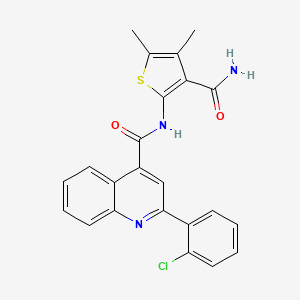 molecular formula C23H18ClN3O2S B4622855 N-(3-carbamoyl-4,5-dimethylthiophen-2-yl)-2-(2-chlorophenyl)quinoline-4-carboxamide 