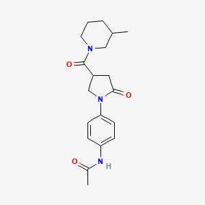 molecular formula C19H25N3O3 B4622867 N-(4-{4-[(3-methylpiperidin-1-yl)carbonyl]-2-oxopyrrolidin-1-yl}phenyl)acetamide 