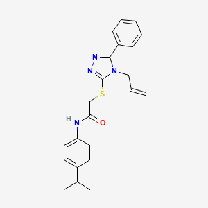 molecular formula C22H24N4OS B4622904 2-{[5-phenyl-4-(prop-2-en-1-yl)-4H-1,2,4-triazol-3-yl]sulfanyl}-N-[4-(propan-2-yl)phenyl]acetamide 
