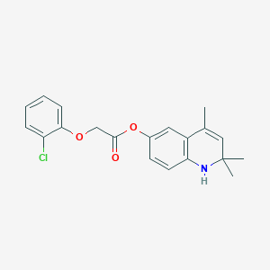 molecular formula C20H20ClNO3 B4622930 2,2,4-TRIMETHYL-1,2-DIHYDROQUINOLIN-6-YL 2-(2-CHLOROPHENOXY)ACETATE 