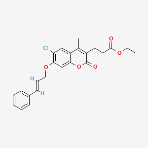 molecular formula C24H23ClO5 B4623178 ethyl 3-(6-chloro-4-methyl-2-oxo-7-{[(2E)-3-phenylprop-2-en-1-yl]oxy}-2H-chromen-3-yl)propanoate 