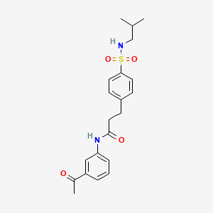 molecular formula C21H26N2O4S B4623374 N-(3-acetylphenyl)-3-[4-(2-methylpropylsulfamoyl)phenyl]propanamide 