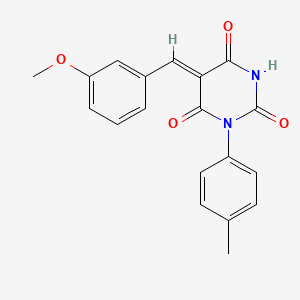 molecular formula C19H16N2O4 B4623488 (5Z)-5-[(3-methoxyphenyl)methylidene]-1-(4-methylphenyl)-1,3-diazinane-2,4,6-trione 