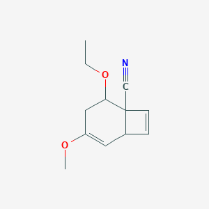 molecular formula C12H15NO2 B046235 Bicyclo[4.2.0]octa-4,7-diene-1-carbonitrile, 2-ethoxy-4-methoxy-(9CI) CAS No. 118491-95-5