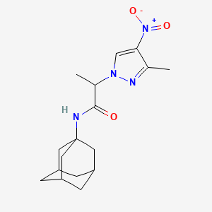 molecular formula C17H24N4O3 B4623506 N-(1-ADAMANTYL)-2-(3-METHYL-4-NITRO-1H-PYRAZOL-1-YL)PROPANAMIDE 