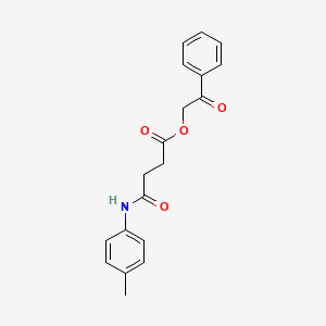 molecular formula C19H19NO4 B4623631 N-P-TOLYL-SUCCINAMIC ACID 2-OXO-2-PHENYL-ETHYL ESTER 