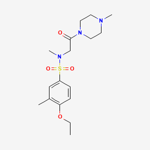 molecular formula C17H27N3O4S B4623643 4-ethoxy-N,3-dimethyl-N-[2-(4-methylpiperazin-1-yl)-2-oxoethyl]benzenesulfonamide 