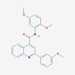molecular formula C25H22N2O4 B4623662 N-(2,5-dimethoxyphenyl)-2-(3-methoxyphenyl)quinoline-4-carboxamide 