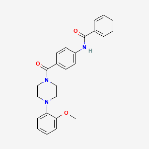 molecular formula C25H25N3O3 B4623673 N-(4-{[4-(2-methoxyphenyl)piperazin-1-yl]carbonyl}phenyl)benzamide 
