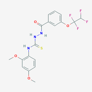 molecular formula C18H17F4N3O4S B4623737 N-(2,4-DIMETHOXYPHENYL)-2-[3-(1,1,2,2-TETRAFLUOROETHOXY)BENZOYL]-1-HYDRAZINECARBOTHIOAMIDE 