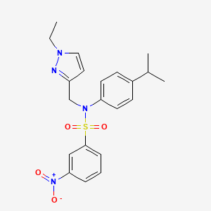 molecular formula C21H24N4O4S B4623874 N-[(1-ETHYL-1H-PYRAZOL-3-YL)METHYL]-N-(4-ISOPROPYLPHENYL)-3-NITRO-1-BENZENESULFONAMIDE 