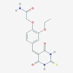 molecular formula C15H15N3O5S B4623966 2-(4-{[4,6-DIOXO-2-THIOXOTETRAHYDRO-5(2H)-PYRIMIDINYLIDEN]METHYL}-2-ETHOXYPHENOXY)ACETAMIDE 