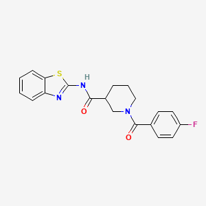molecular formula C20H18FN3O2S B4623970 N-(1,3-BENZOTHIAZOL-2-YL)-1-(4-FLUOROBENZOYL)-3-PIPERIDINECARBOXAMIDE 