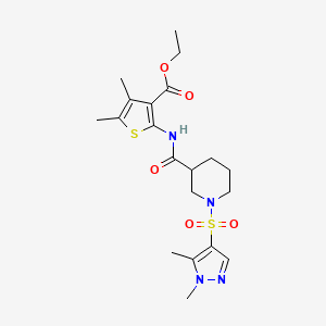 molecular formula C20H28N4O5S2 B4623994 ETHYL 2-[({1-[(1,5-DIMETHYL-1H-PYRAZOL-4-YL)SULFONYL]-3-PIPERIDYL}CARBONYL)AMINO]-4,5-DIMETHYL-3-THIOPHENECARBOXYLATE 
