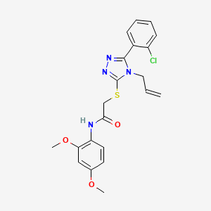 molecular formula C21H21ClN4O3S B4624013 2-{[4-ALLYL-5-(2-CHLOROPHENYL)-4H-1,2,4-TRIAZOL-3-YL]SULFANYL}-N-(2,4-DIMETHOXYPHENYL)ACETAMIDE 
