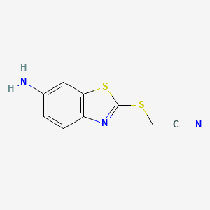 molecular formula C9H7N3S2 B4624018 Acetonitrile,[(6-amino-2-benzothiazolyl)thio]- 