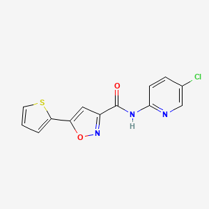 molecular formula C13H8ClN3O2S B4624054 N-(5-chloropyridin-2-yl)-5-(thiophen-2-yl)-1,2-oxazole-3-carboxamide 