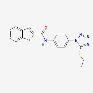 molecular formula C18H15N5O2S B4624225 N-{4-[5-(ethylsulfanyl)-1H-1,2,3,4-tetrazol-1-yl]phenyl}-1-benzofuran-2-carboxamide CAS No. 950245-97-3