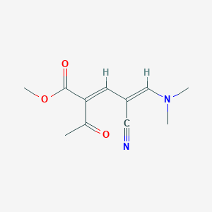 molecular formula C11H14N2O3 B4624258 methyl (2E,4Z)-2-acetyl-4-cyano-5-(dimethylamino)penta-2,4-dienoate 