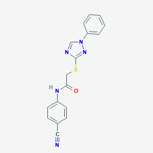 molecular formula C17H13N5OS B462431 N-(4-cyanophenyl)-2-[(1-phenyl-1H-1,2,4-triazol-3-yl)sulfanyl]acetamide CAS No. 511297-32-8