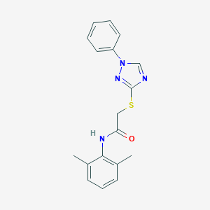 molecular formula C18H18N4OS B462435 N-(2,6-dimethylphenyl)-2-[(1-phenyl-1H-1,2,4-triazol-3-yl)sulfanyl]acetamide CAS No. 511291-82-0