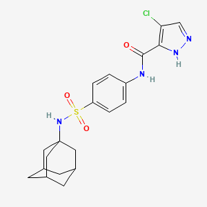 molecular formula C20H23ClN4O3S B4624350 N~3~-{4-[(1-ADAMANTYLAMINO)SULFONYL]PHENYL}-4-CHLORO-1H-PYRAZOLE-3-CARBOXAMIDE 