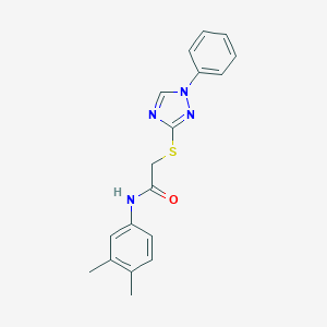 molecular formula C18H18N4OS B462440 N-(3,4-dimethylphenyl)-2-[(1-phenyl-1,2,4-triazol-3-yl)thio]acetamide CAS No. 663182-88-5