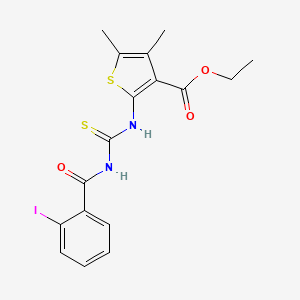 molecular formula C17H17IN2O3S2 B4624551 Ethyl 2-[(2-iodobenzoyl)carbamothioylamino]-4,5-dimethylthiophene-3-carboxylate 