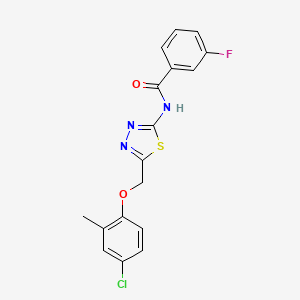 molecular formula C17H13ClFN3O2S B4624553 N-[5-[(4-chloro-2-methylphenoxy)methyl]-1,3,4-thiadiazol-2-yl]-3-fluorobenzamide 