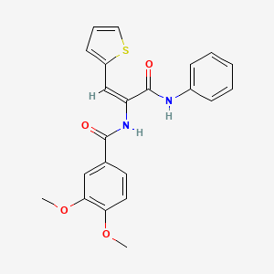 molecular formula C22H20N2O4S B4624816 N-[(E)-3-anilino-3-oxo-1-thiophen-2-ylprop-1-en-2-yl]-3,4-dimethoxybenzamide 