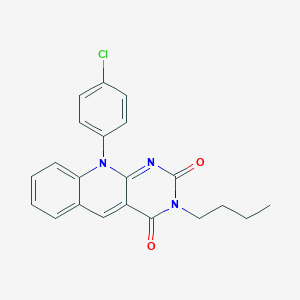 3-butyl-10-(4-chlorophenyl)pyrimido[4,5-b]quinoline-2,4(3H,10H)-dione