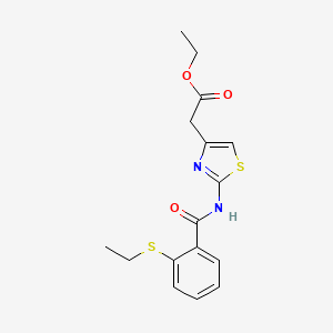 molecular formula C16H18N2O3S2 B4625076 ETHYL 2-{2-[2-(ETHYLSULFANYL)BENZAMIDO]-1,3-THIAZOL-4-YL}ACETATE 