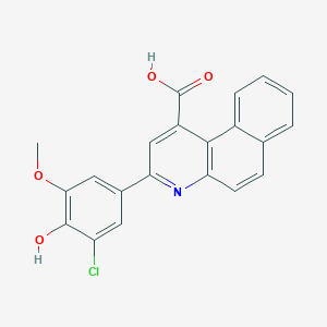 molecular formula C21H14ClNO4 B462509 3-(3-Chloro-4-hydroxy-5-methoxyphenyl)benzo[f]quinoline-1-carboxylic acid 