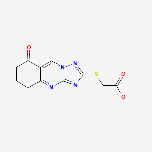 molecular formula C12H12N4O3S B4625159 Methyl [(8-oxo-5,6,7,8-tetrahydro[1,2,4]triazolo[5,1-b]quinazolin-2-yl)sulfanyl]acetate 