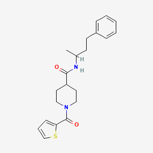 molecular formula C21H26N2O2S B4625208 N-(4-phenylbutan-2-yl)-1-(thiophene-2-carbonyl)piperidine-4-carboxamide 