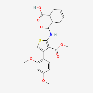 molecular formula C22H23NO7S B4625210 6-{[4-(2,4-Dimethoxyphenyl)-3-(methoxycarbonyl)thiophen-2-yl]carbamoyl}cyclohex-3-ene-1-carboxylic acid 