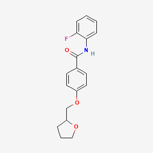 molecular formula C18H18FNO3 B4625234 N-(2-fluorophenyl)-4-(tetrahydrofuran-2-ylmethoxy)benzamide 