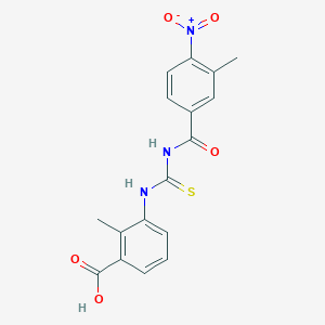 molecular formula C17H15N3O5S B4625307 2-Methyl-3-({[(3-methyl-4-nitrophenyl)carbonyl]carbamothioyl}amino)benzoic acid 