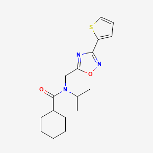 molecular formula C17H23N3O2S B4625360 N-propan-2-yl-N-[(3-thiophen-2-yl-1,2,4-oxadiazol-5-yl)methyl]cyclohexanecarboxamide 