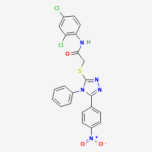 molecular formula C22H15Cl2N5O3S B4625382 N-(2,4-dichlorophenyl)-2-{[5-(4-nitrophenyl)-4-phenyl-4H-1,2,4-triazol-3-yl]sulfanyl}acetamide 