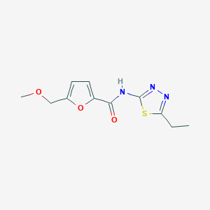 molecular formula C11H13N3O3S B4625489 N-[(2Z)-5-ethyl-1,3,4-thiadiazol-2(3H)-ylidene]-5-(methoxymethyl)furan-2-carboxamide 