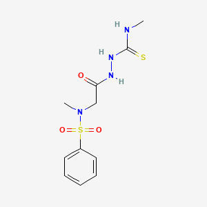 molecular formula C11H16N4O3S2 B4625543 1-[[2-[Benzenesulfonyl(methyl)amino]acetyl]amino]-3-methylthiourea 