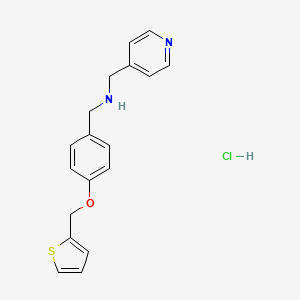 molecular formula C18H19ClN2OS B4625561 N-(pyridin-4-ylmethyl)-1-[4-(thiophen-2-ylmethoxy)phenyl]methanamine;hydrochloride 