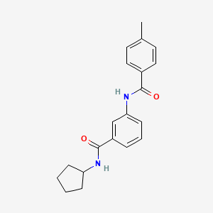 molecular formula C20H22N2O2 B4625863 N~1~-Cyclopentyl-3-[(4-methylbenzoyl)amino]benzamide 
