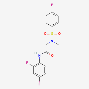 molecular formula C15H13F3N2O3S B4625878 N-(2,4-difluorophenyl)-N~2~-[(4-fluorophenyl)sulfonyl]-N~2~-methylglycinamide 