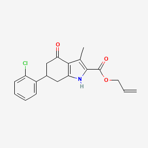 molecular formula C19H18ClNO3 B4625898 prop-2-en-1-yl 6-(2-chlorophenyl)-3-methyl-4-oxo-4,5,6,7-tetrahydro-1H-indole-2-carboxylate 